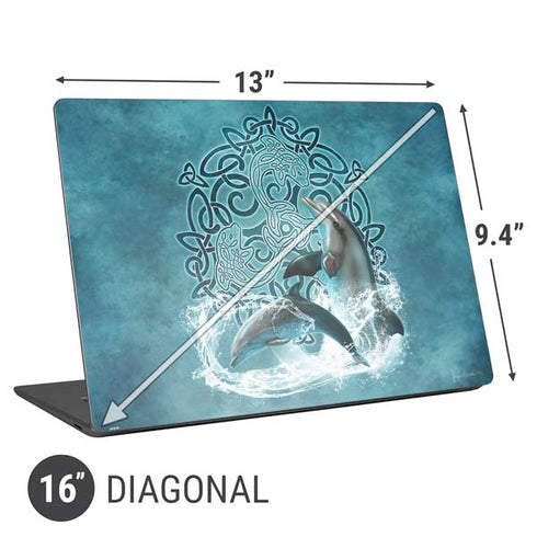 Brigid Ashwood Celtic Dolphin Universal Laptop 16in (13 x 9.4in) Skin